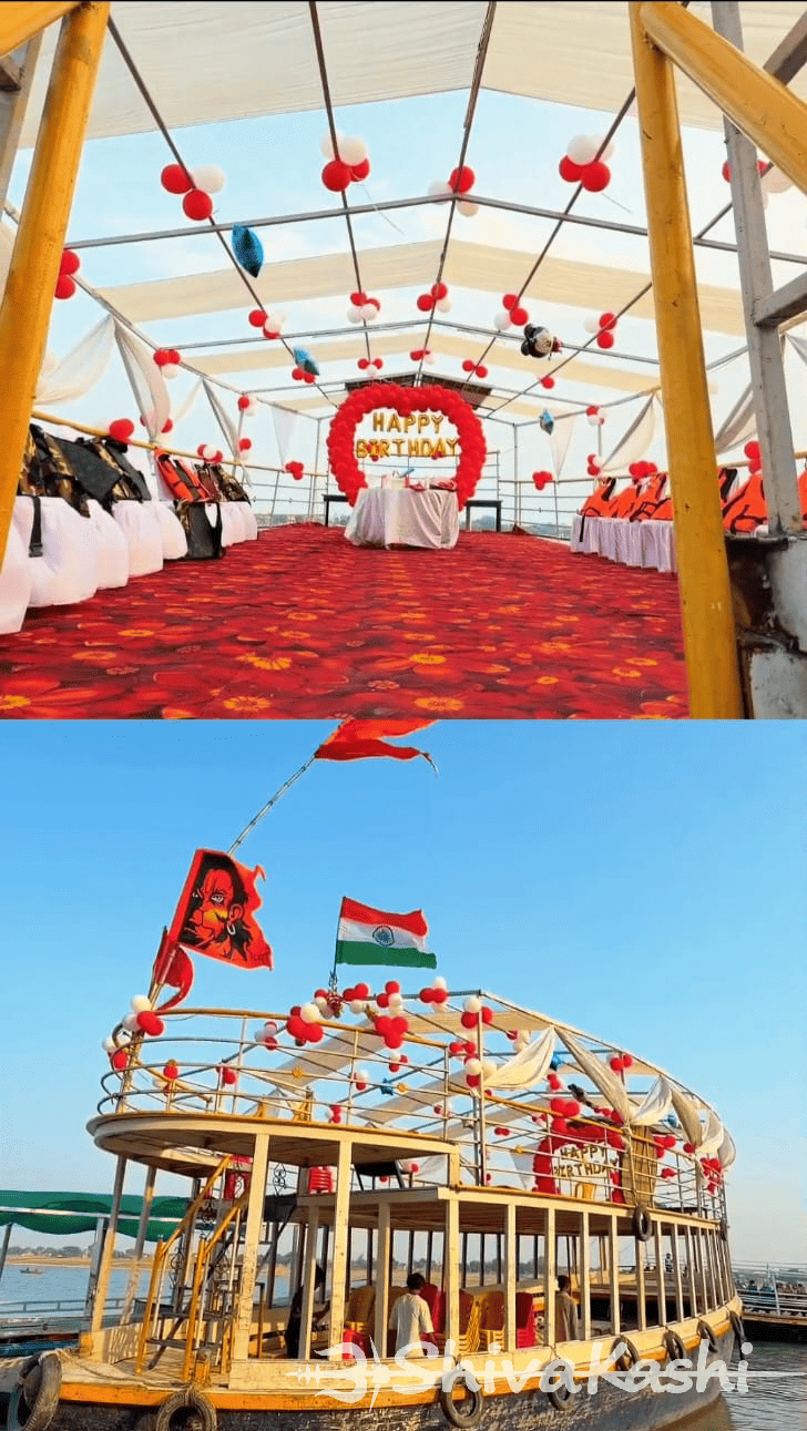 Bajra boat Varanasi traditional group event large wooden boat Ganga