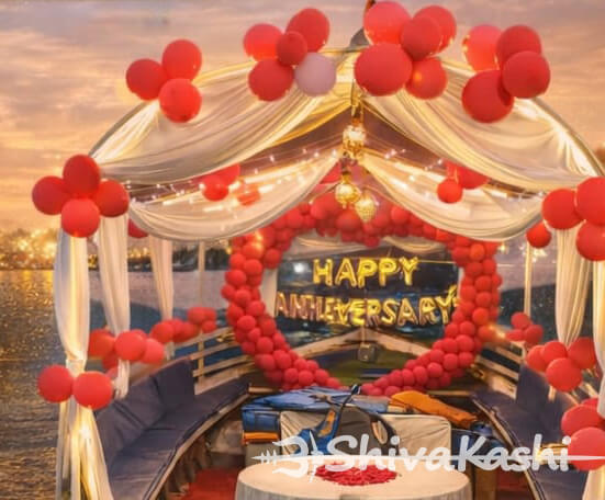 Birthday boat party Varanasi Ganga decorated private boat